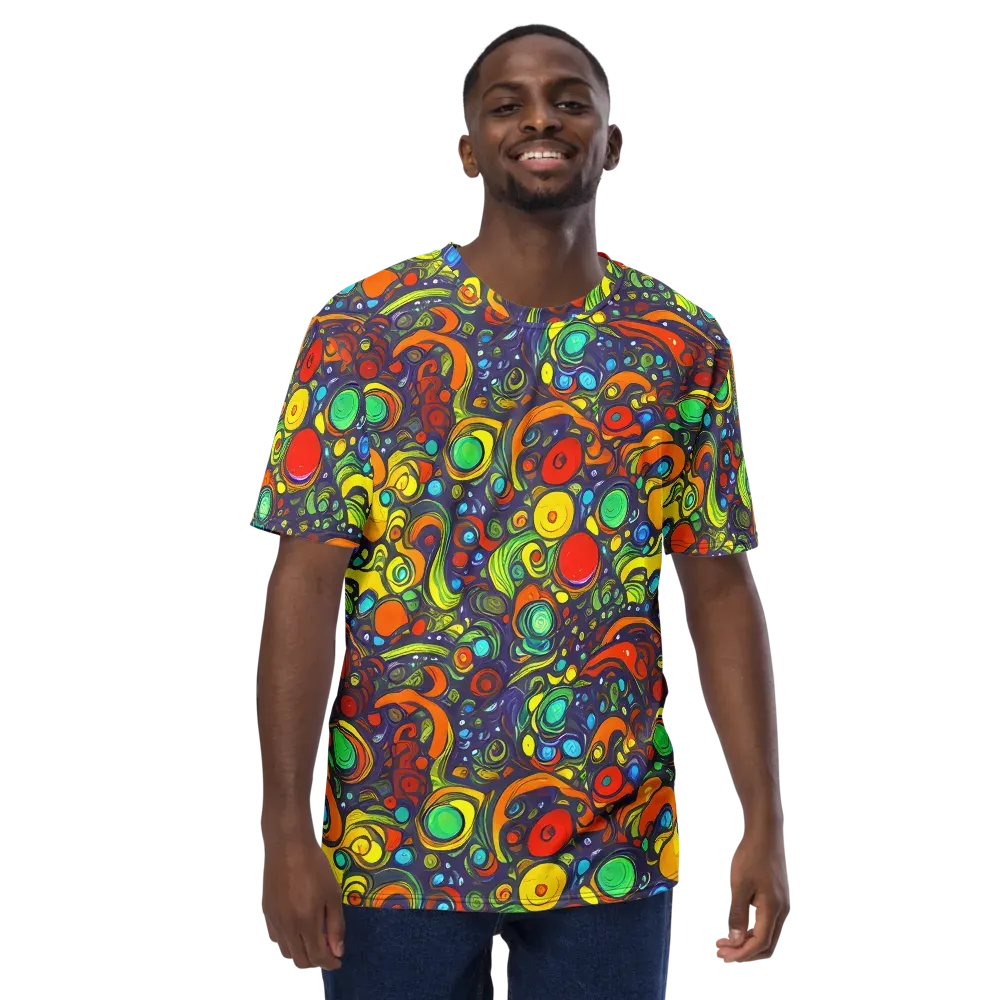 Orbiting Colors on Men's Crew Neck T-Shirt — Front