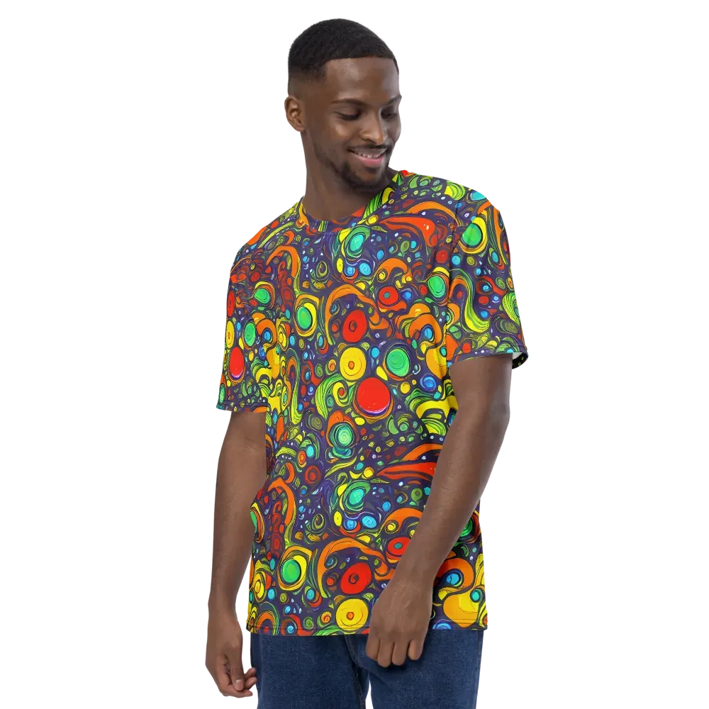 Orbiting Colors on Men's Crew Neck T-Shirt — Left