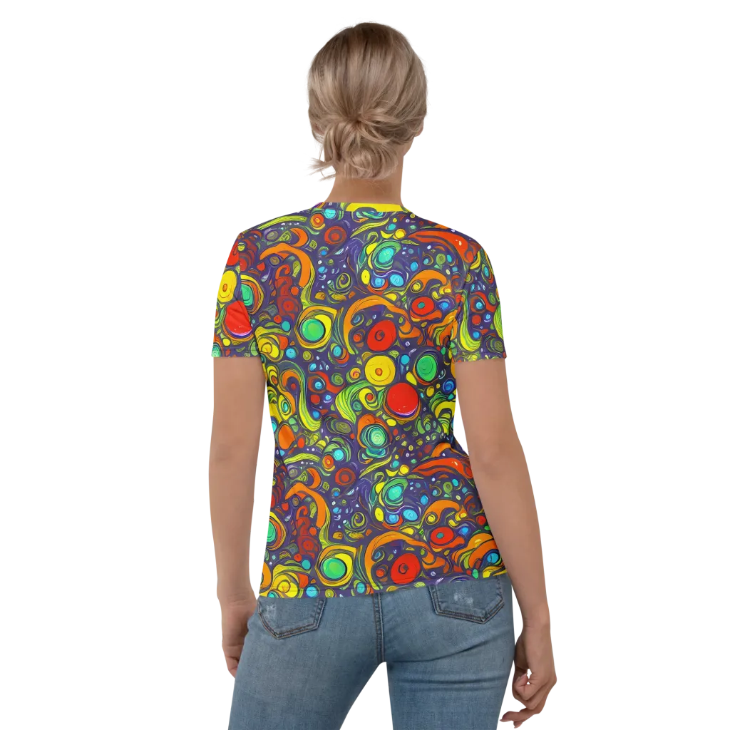 Orbiting Colors on Women's Crew Neck T-Shirt — Back