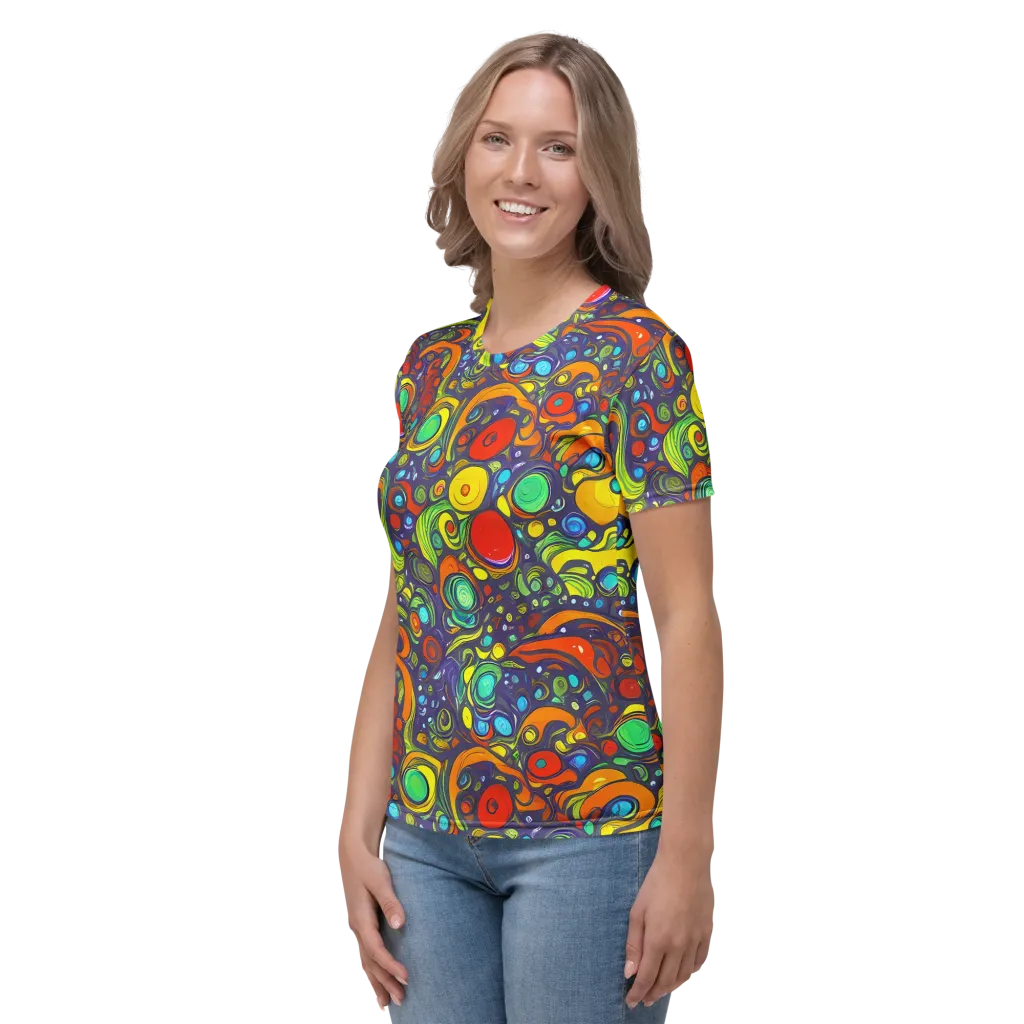 Orbiting Colors on Women's Crew Neck T-Shirt — Left