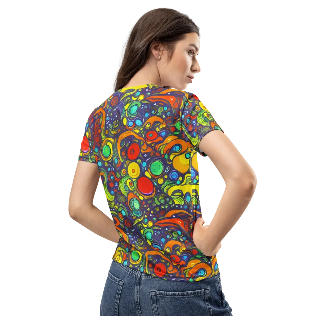 Orbiting Colors on Women's Crew Neck T-Shirt — Back