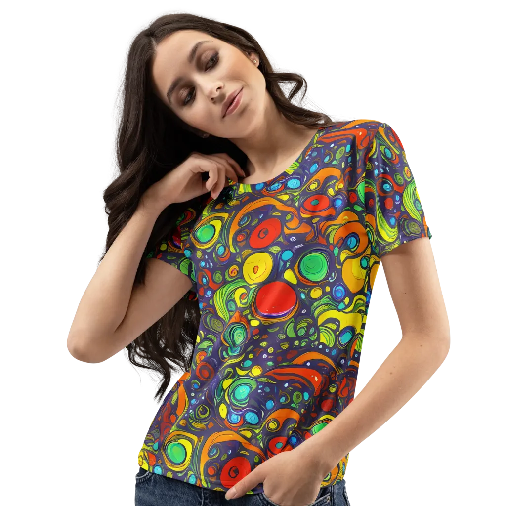 Orbiting Colors on Women's Crew Neck T-Shirt — Left Front