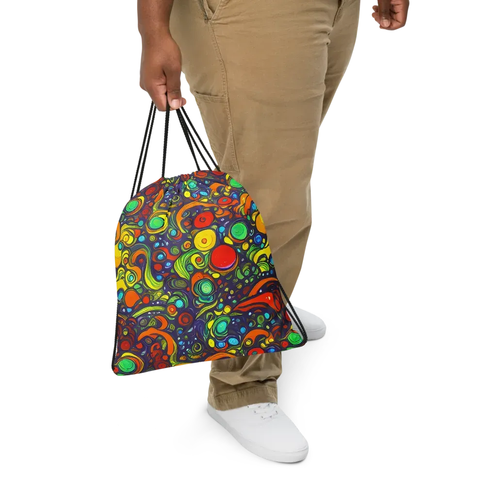 Orbiting Colors on Drawstring Bag — Front