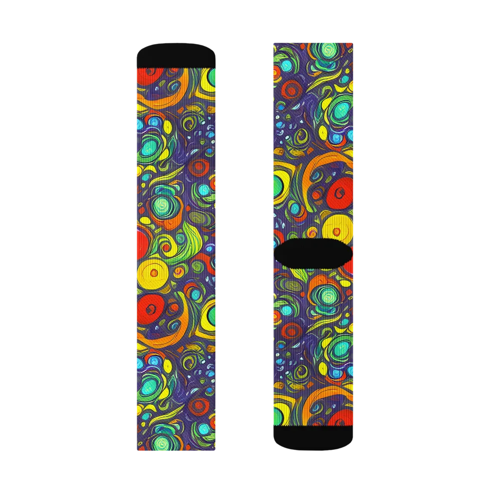 Orbiting Colors on Socks — Left Sock