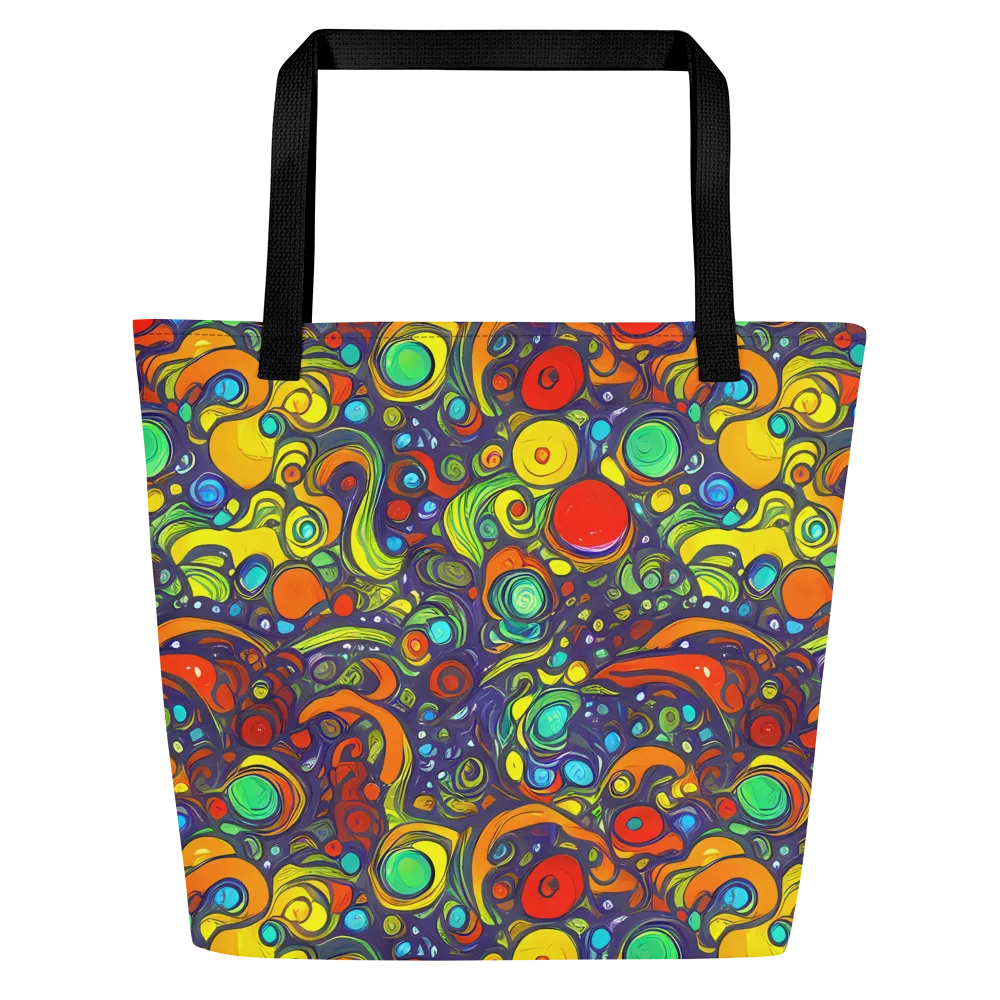 Orbiting Colors on Large Tote Bag W/ Pocket — Front