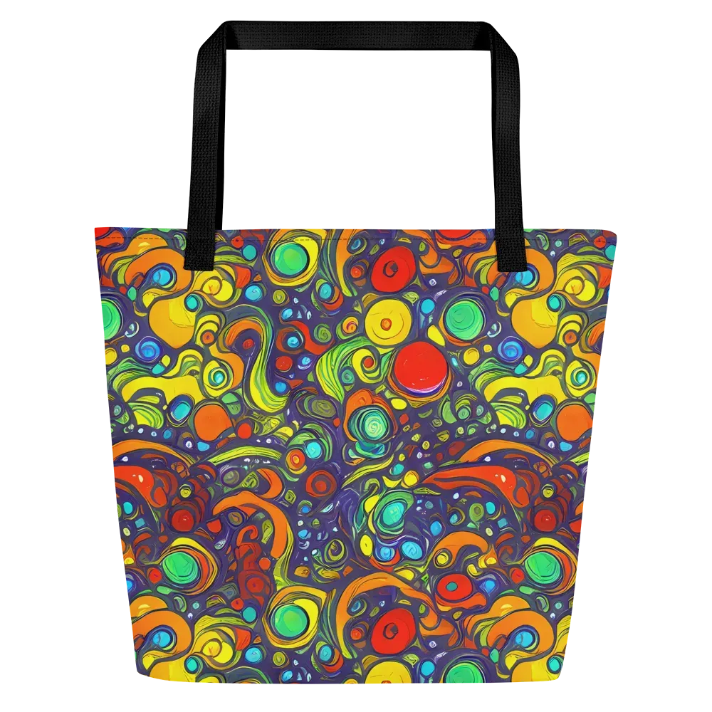 Orbiting Colors on Large Tote Bag W/ Pocket — Front
