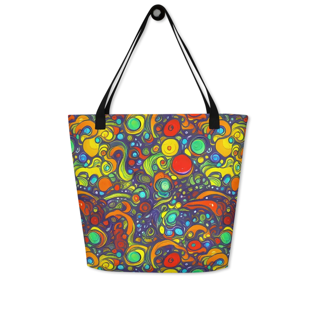 Orbiting Colors on Large Tote Bag W/ Pocket — Front