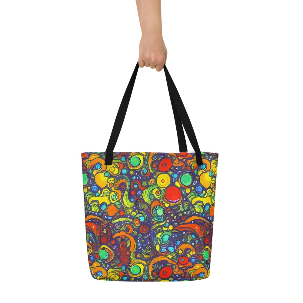 Orbiting Colors on Large Tote Bag W/ Pocket — Front
