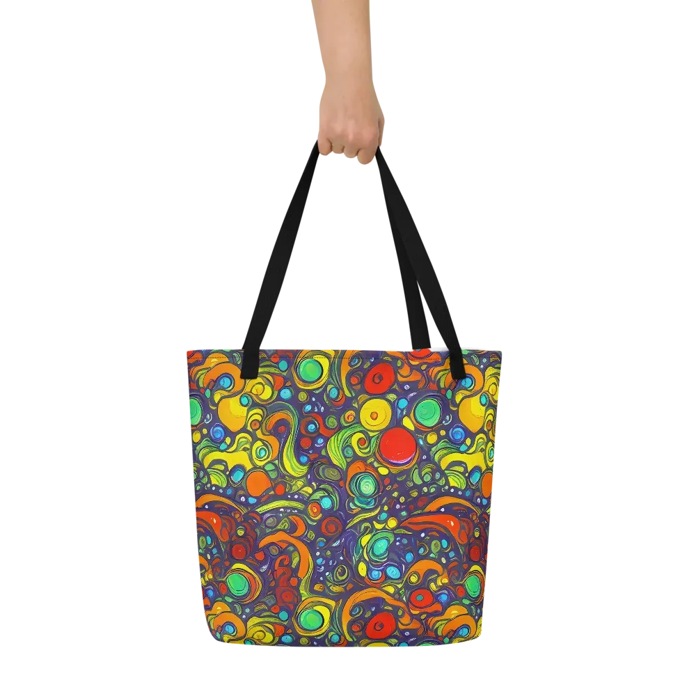 Orbiting Colors on Large Tote Bag W/ Pocket — Front