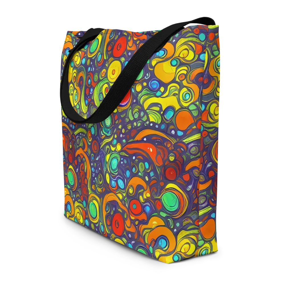Orbiting Colors on Large Tote Bag W/ Pocket — Front