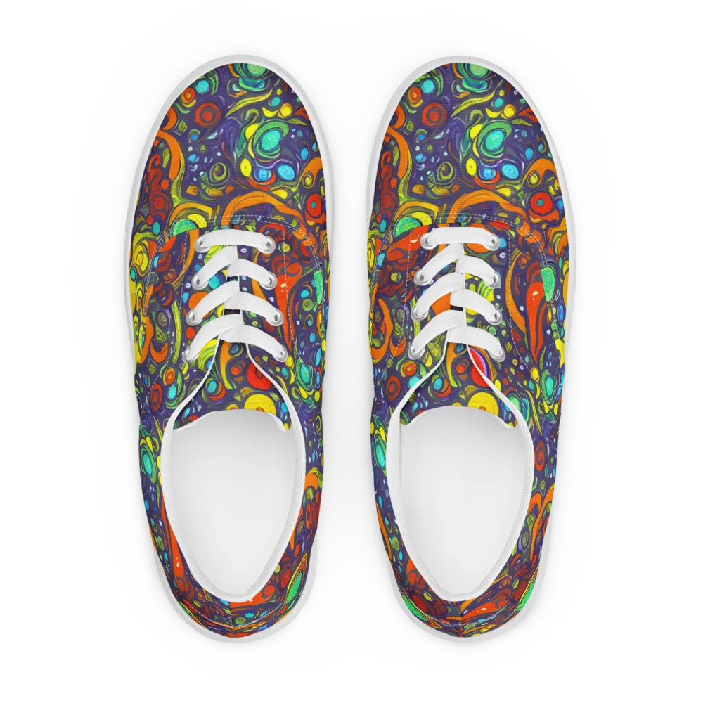 Orbiting Colors on Men's Lace-Up Canvas Shoes — Front