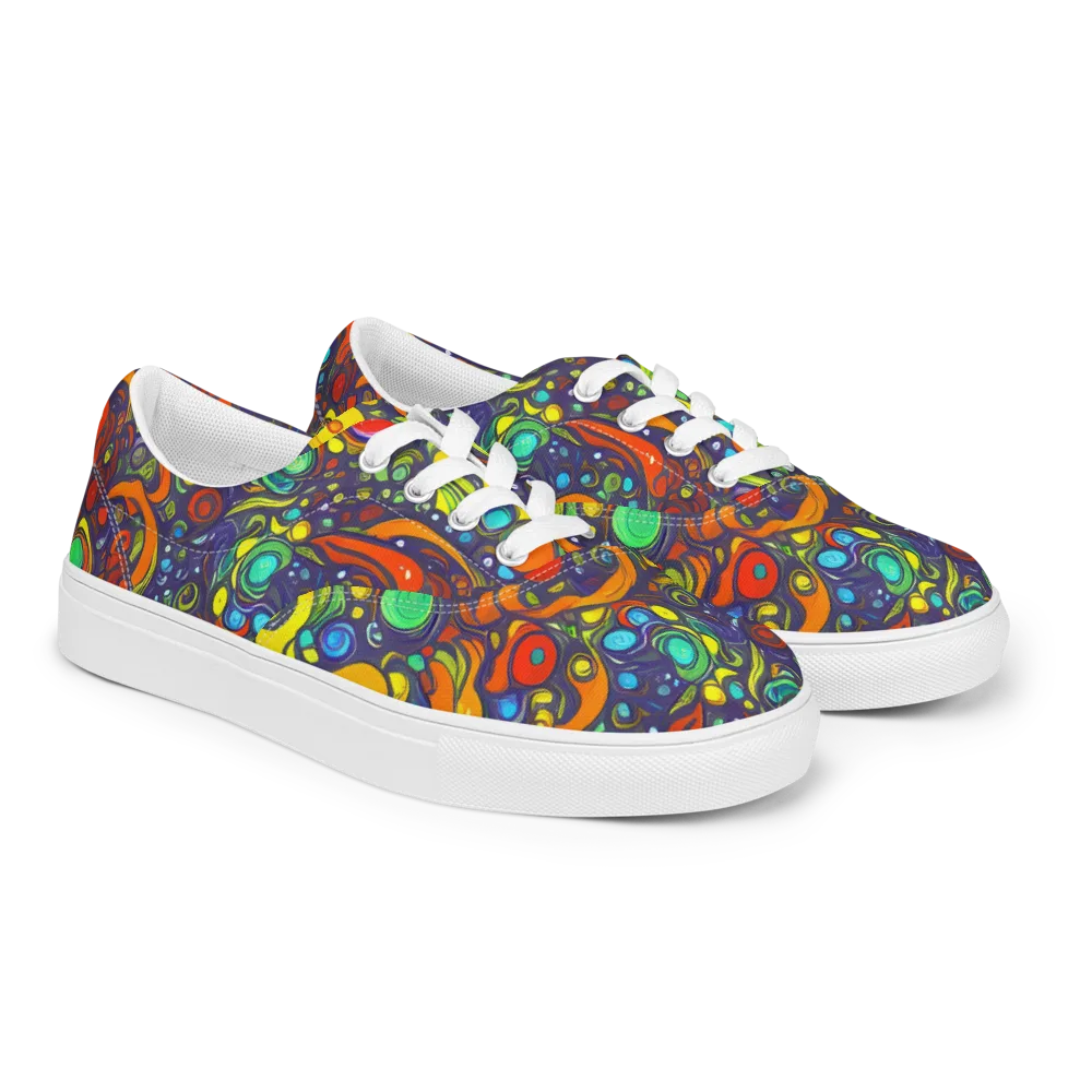 Orbiting Colors on Men's Lace-Up Canvas Shoes — Right Front