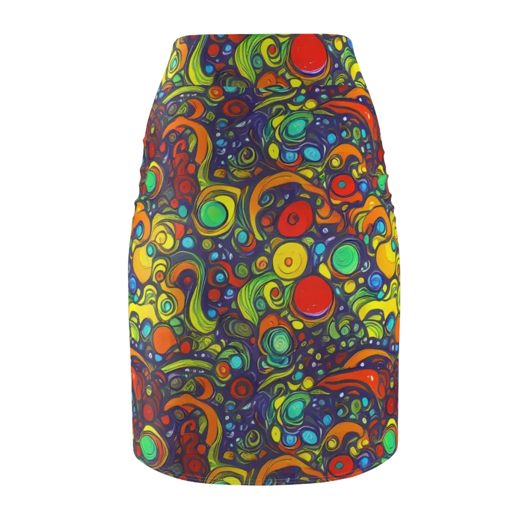 Orbiting Colors on Pencil Skirt — Back