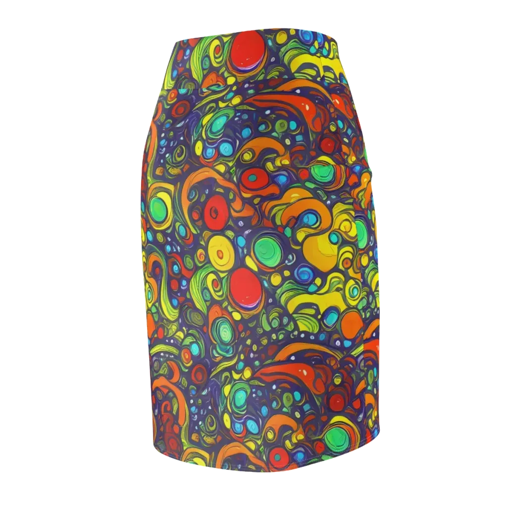 Orbiting Colors on Pencil Skirt — Back Side