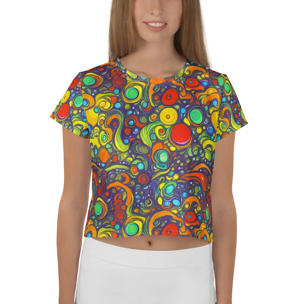 Orbiting Colors on Crop Tee — Front