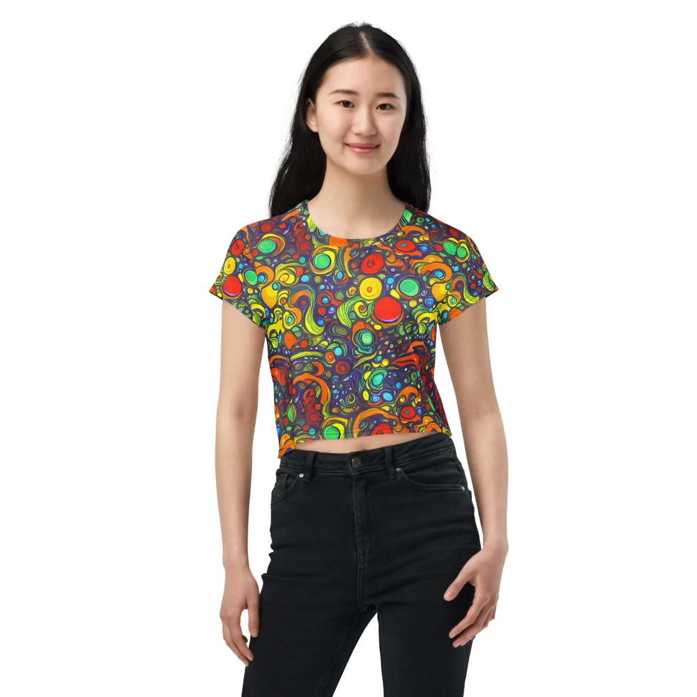 Orbiting Colors on Crop Tee — Front