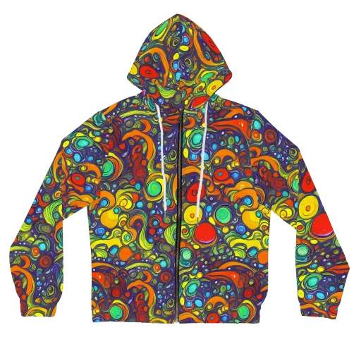 Orbiting Colors on a Women's Full-Zip Hoodie