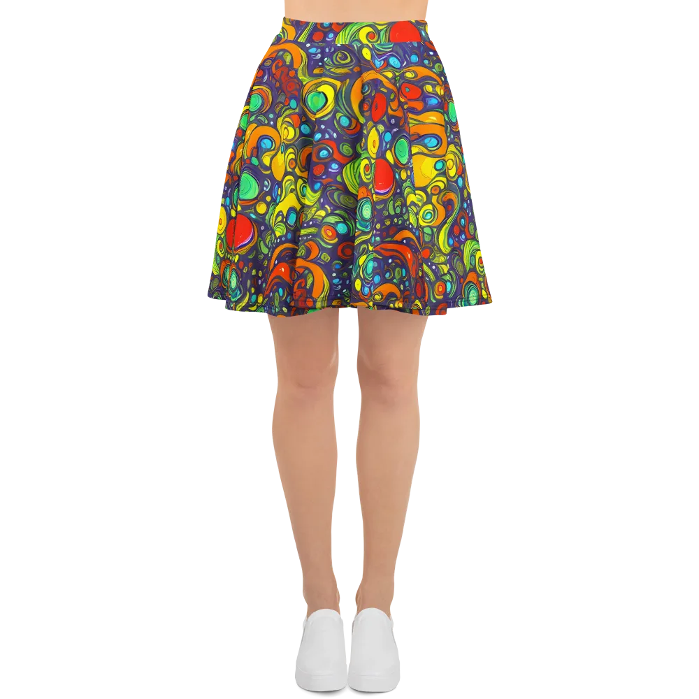Orbiting Colors on Skater Skirt — Front