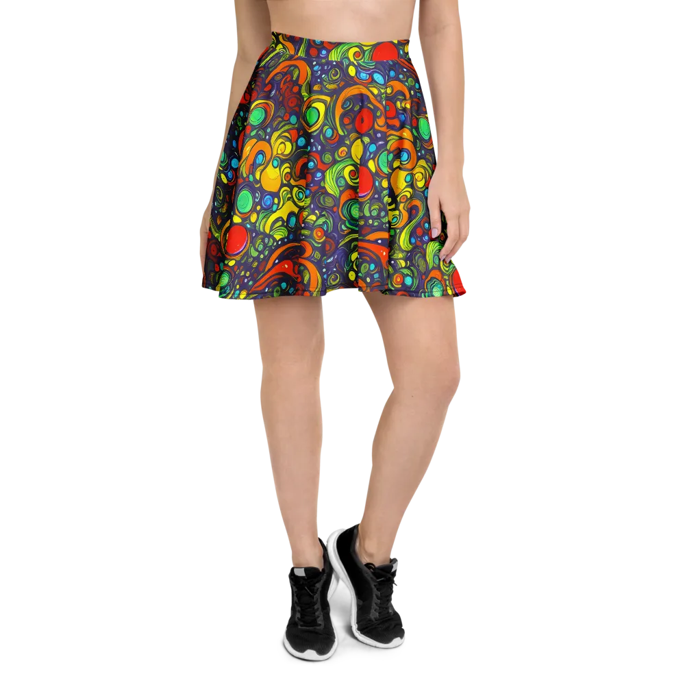 Orbiting Colors on Skater Skirt — Front