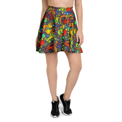 Orbiting Colors on a Skater Skirt