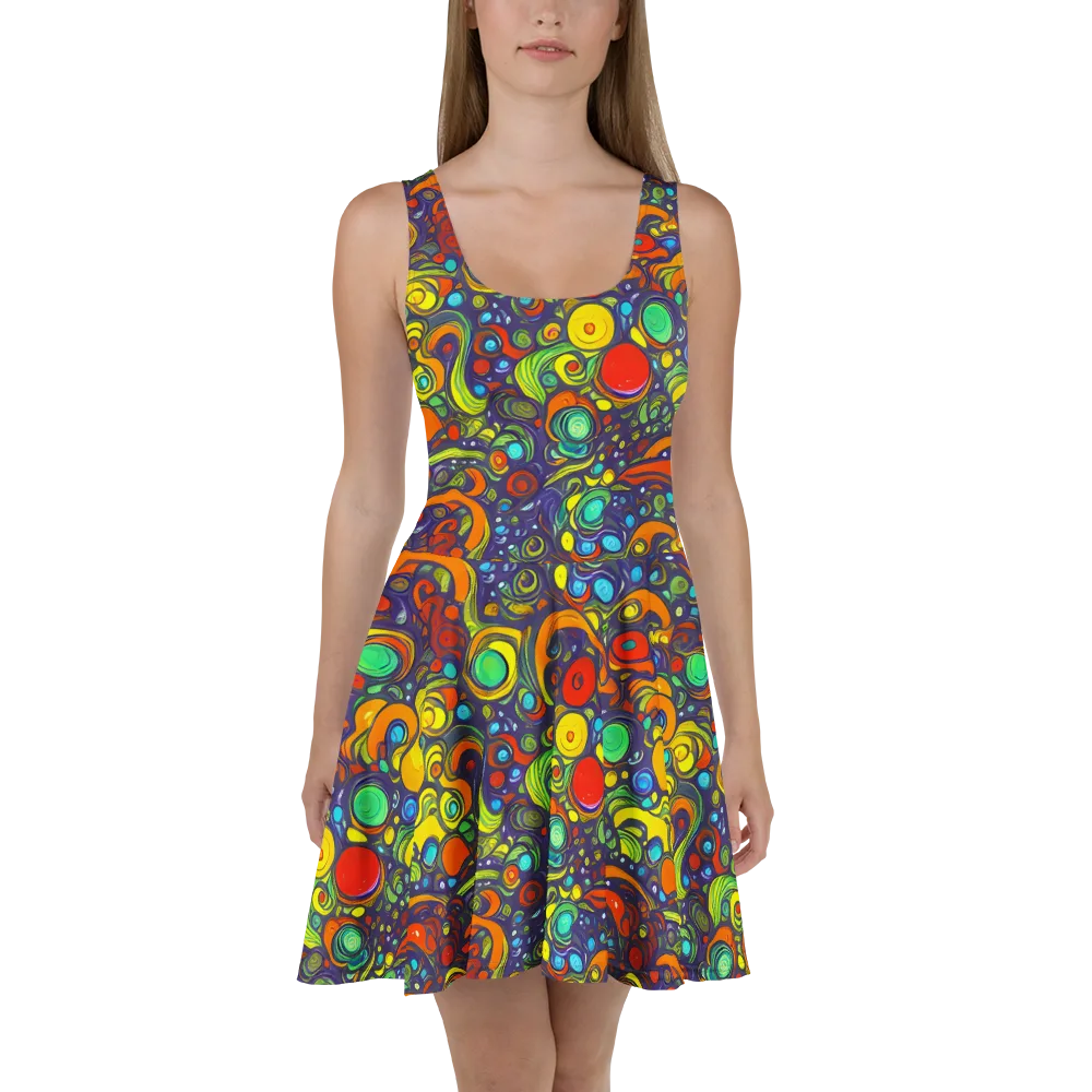 Orbiting Colors on Skater Dress — Front