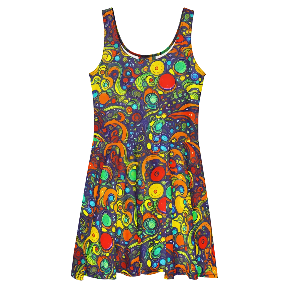 Orbiting Colors on Skater Dress — Front