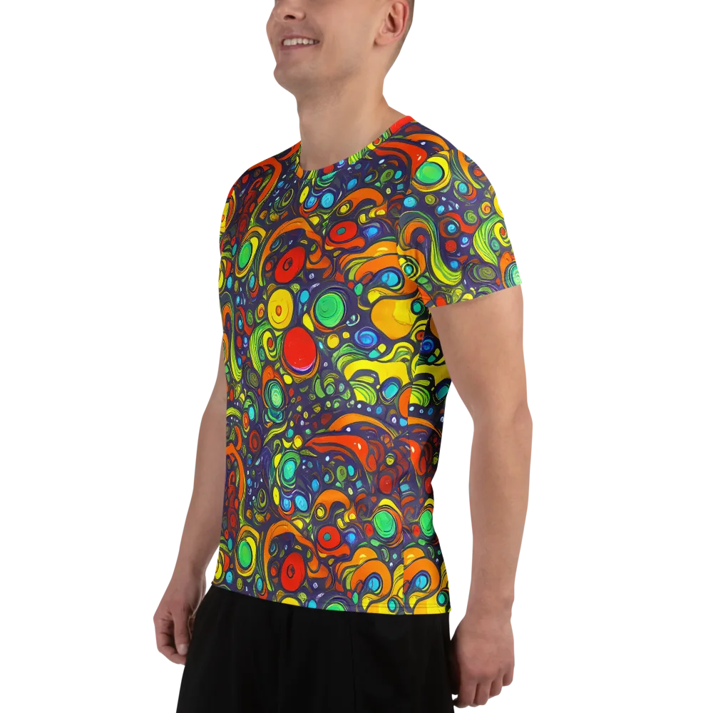 Orbiting Colors on Men's Athletic T-Shirt — Left