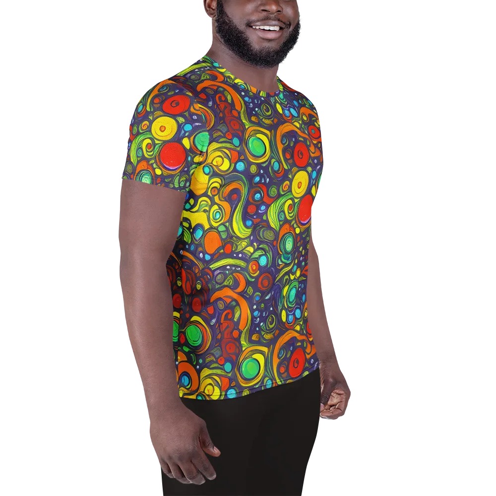 Orbiting Colors on Men's Athletic T-Shirt — Right