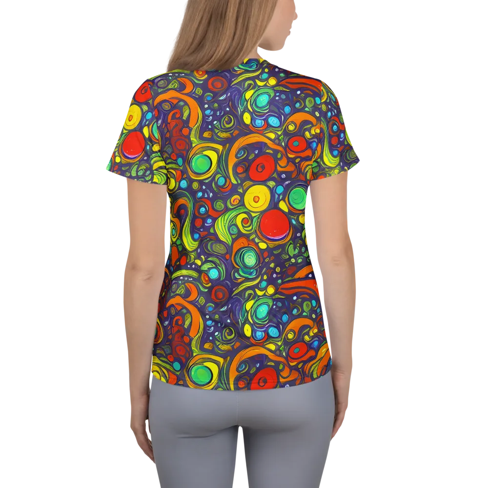 Orbiting Colors on Women's Athletic T-Shirt — Back