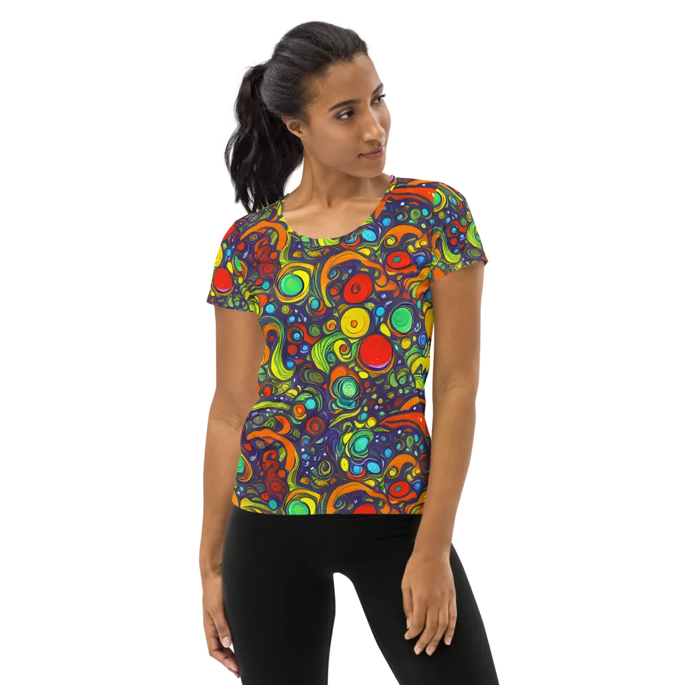 Orbiting Colors on Women's Athletic T-Shirt — Front