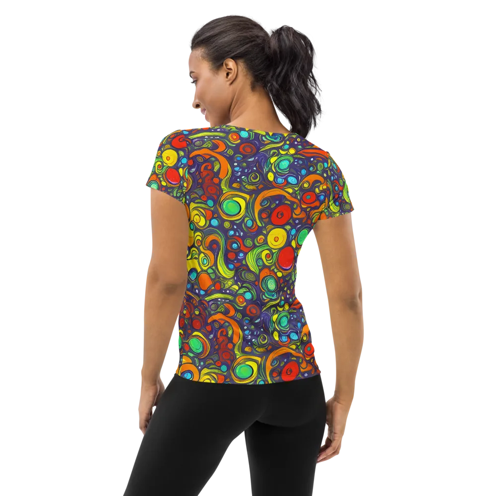 Orbiting Colors on Women's Athletic T-Shirt — Back