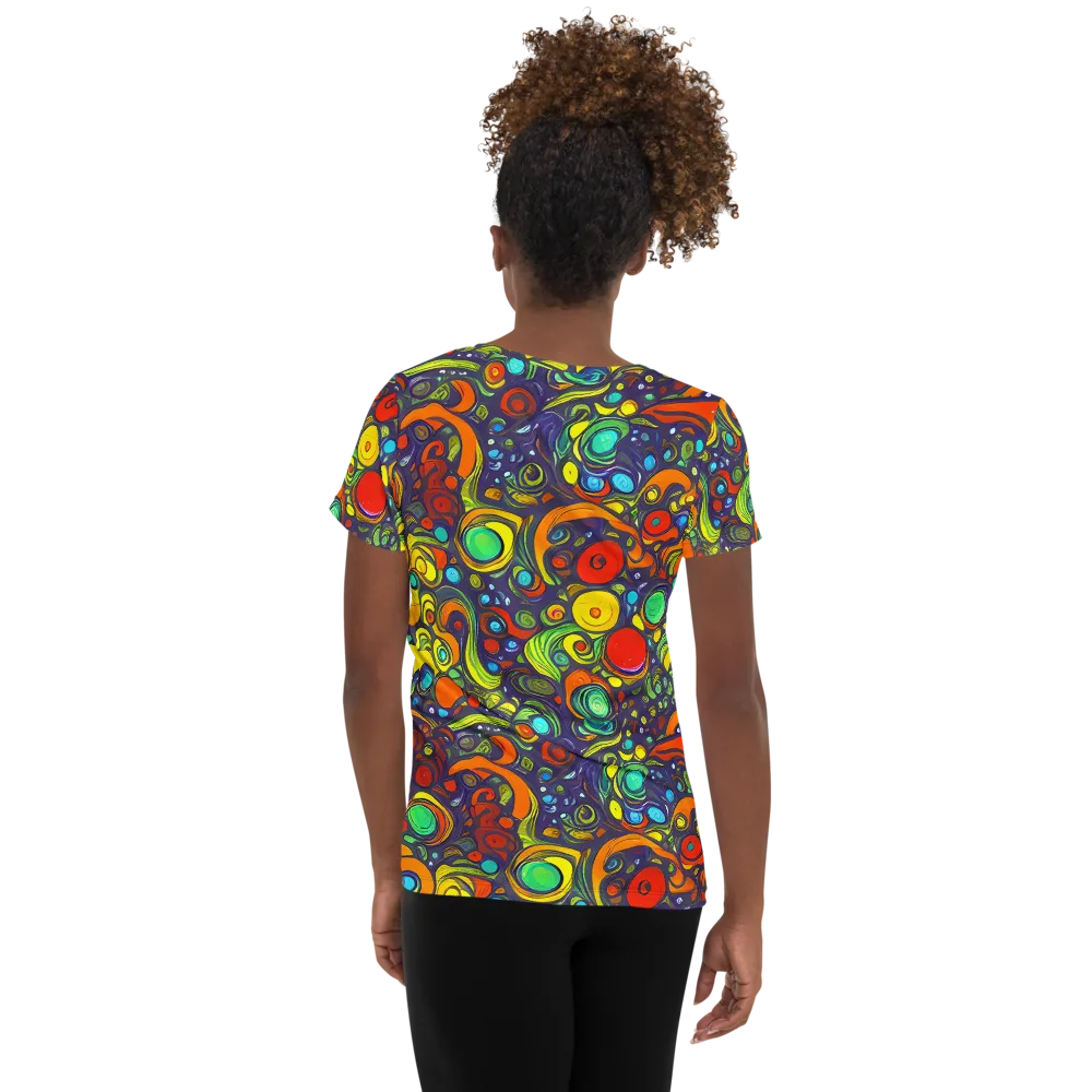 Orbiting Colors on Women's Athletic T-Shirt — Back