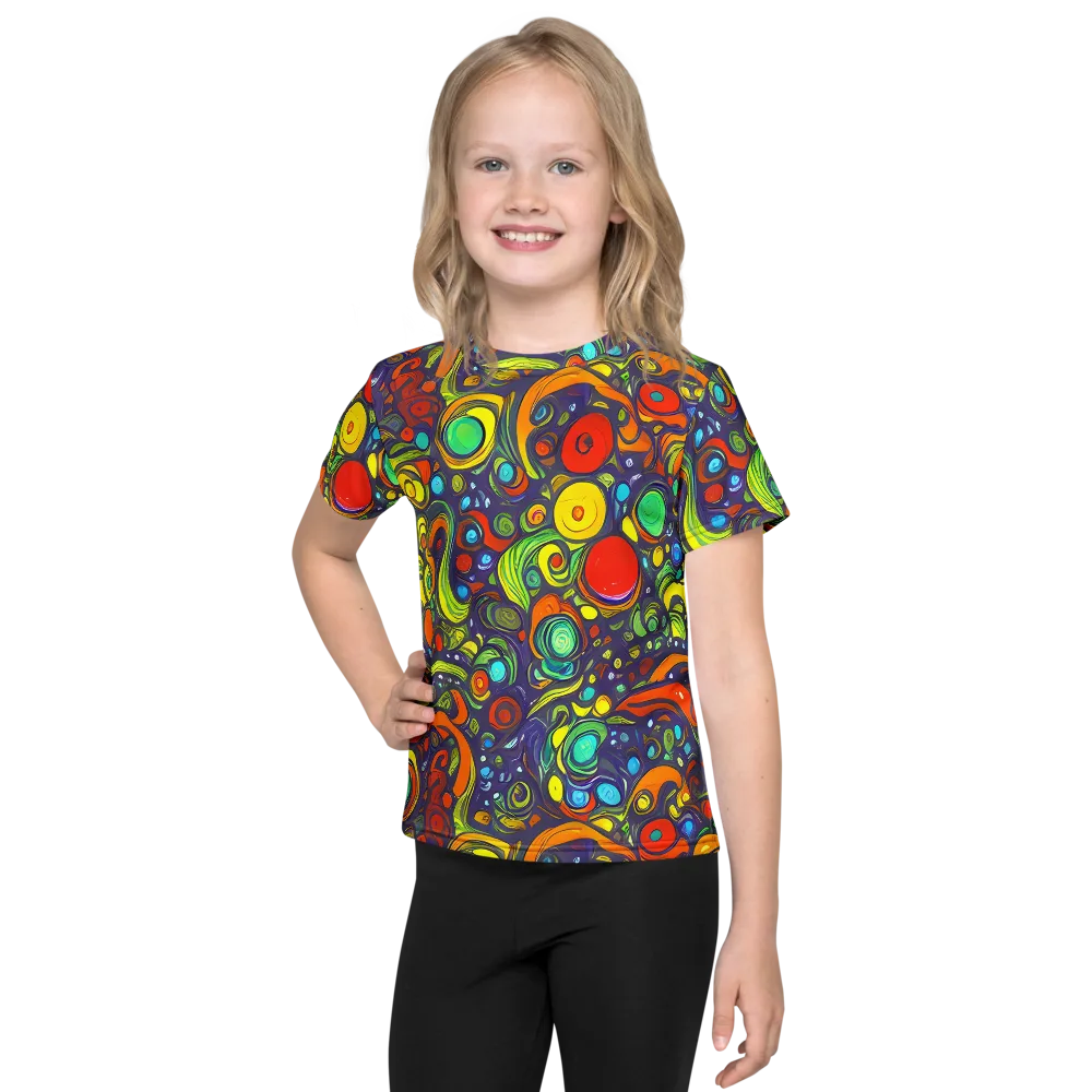 Orbiting Colors on Kids Crew Neck T-Shirt — Front