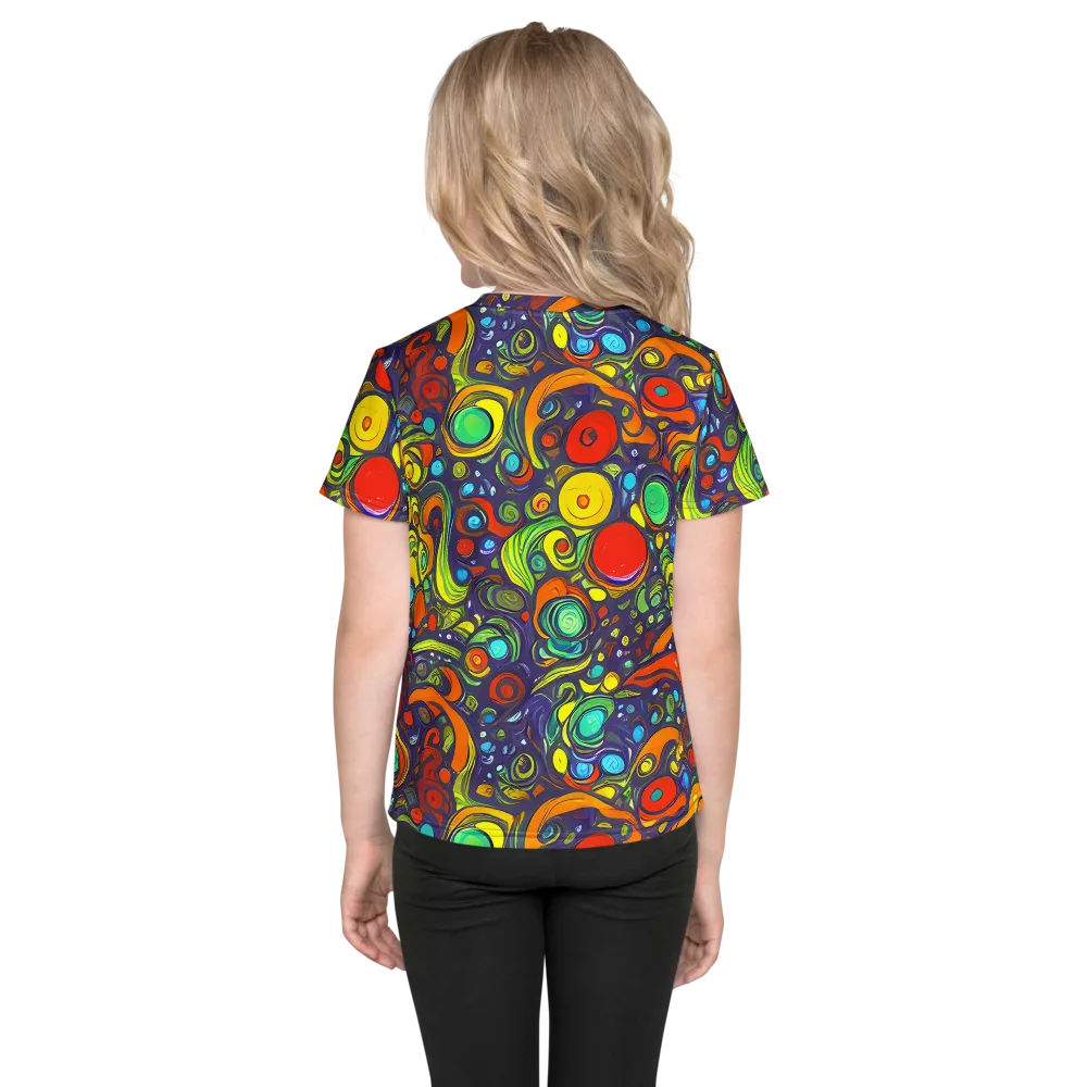 Orbiting Colors on Kids Crew Neck T-Shirt — Back