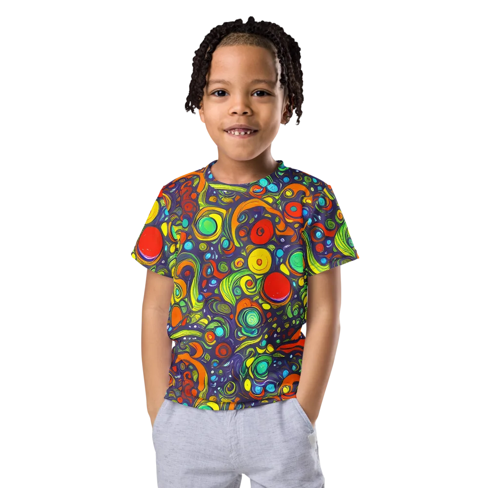 Orbiting Colors on Kids Crew Neck T-Shirt — Front