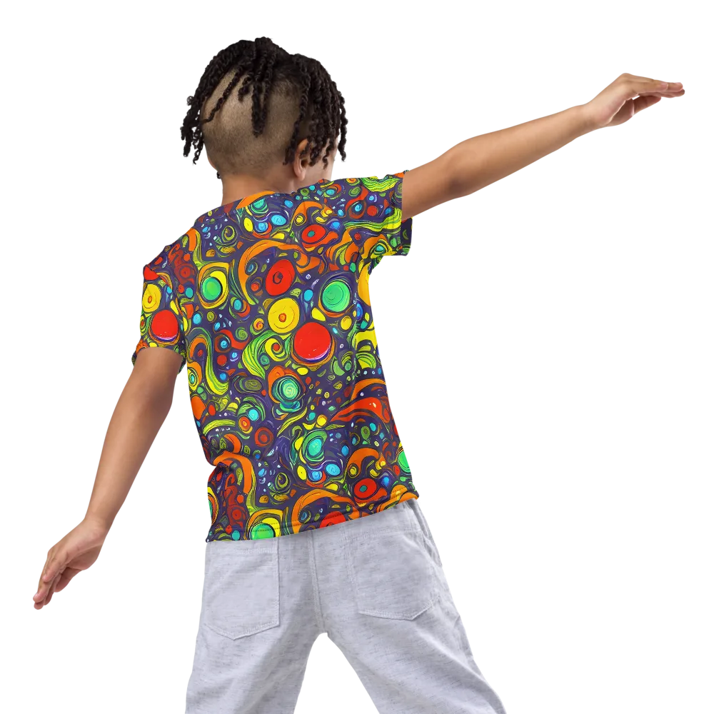 Orbiting Colors on Kids Crew Neck T-Shirt — Back