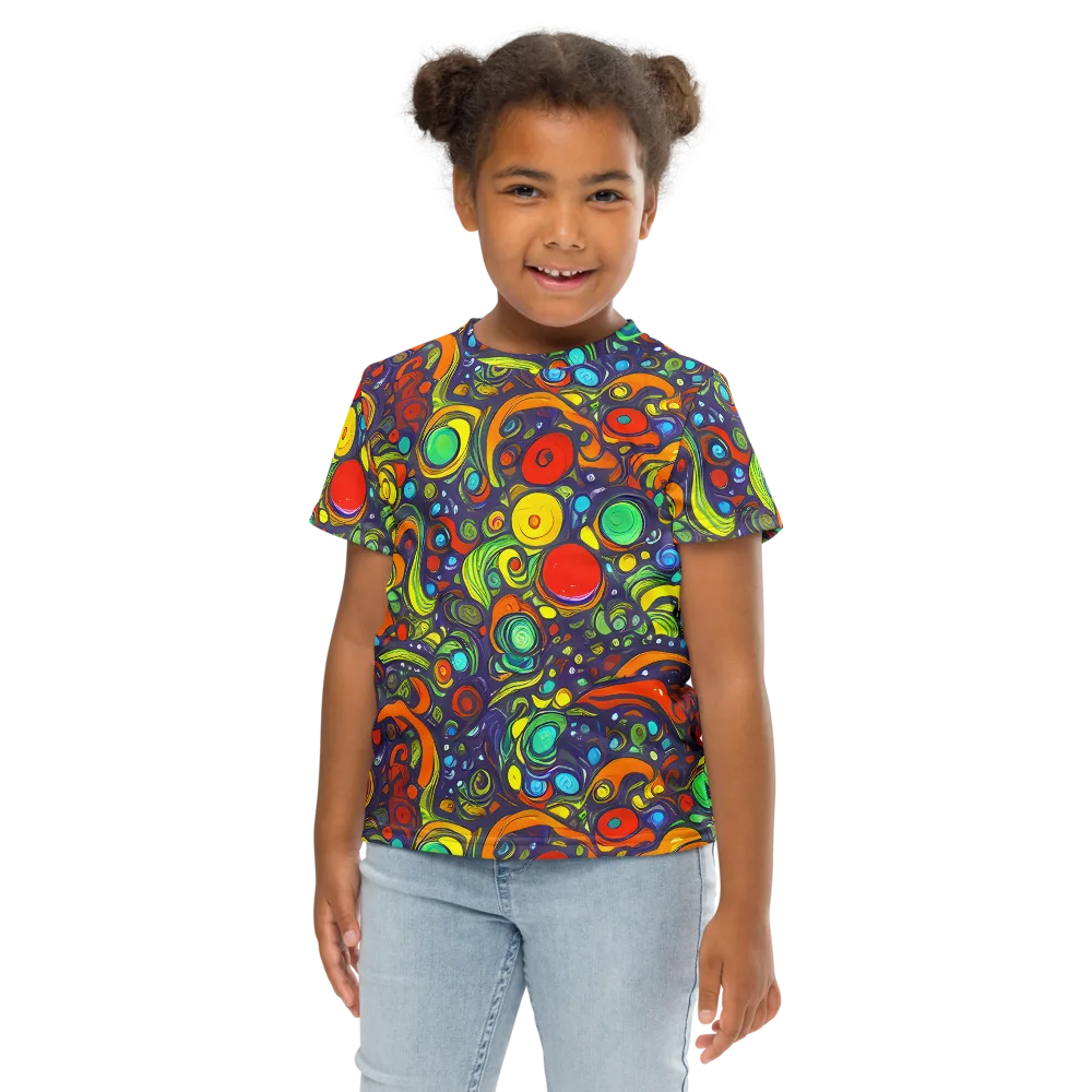 Orbiting Colors on Kids Crew Neck T-Shirt — Front