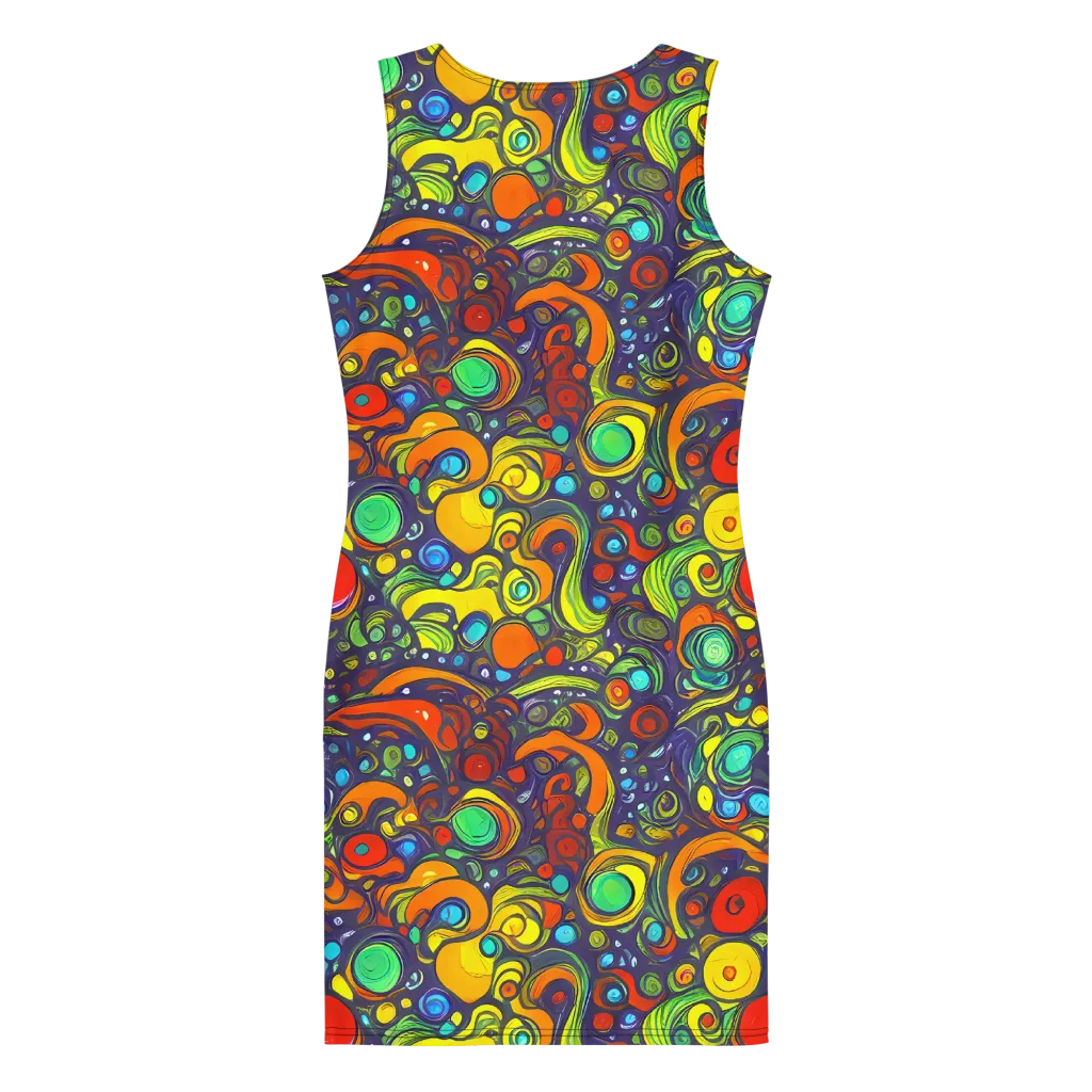 Orbiting Colors on Bodycon Dress — Back