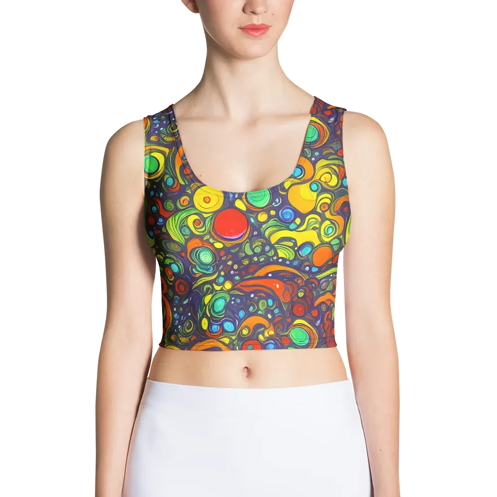 Orbiting Colors on Crop Top — Front
