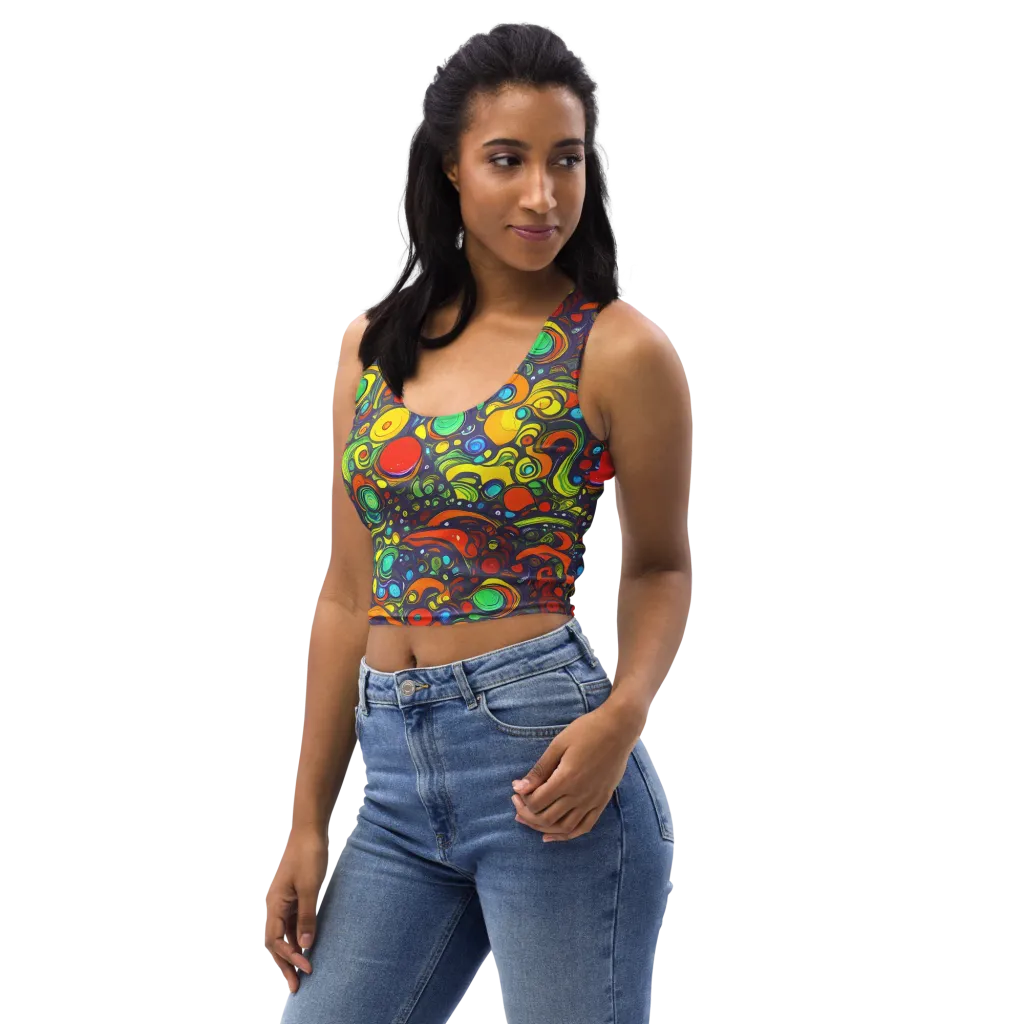 Orbiting Colors on Crop Top — Left Front