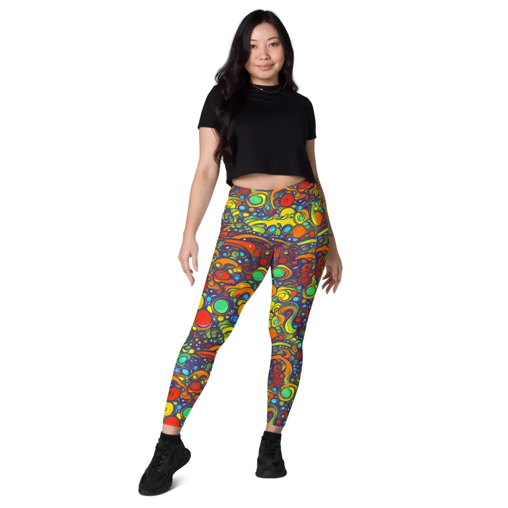 Orbiting Colors on Leggings with Pockets — Front