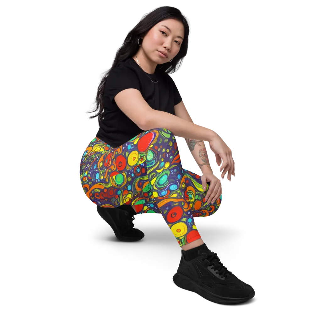 Orbiting Colors on Leggings with Pockets — Right Front
