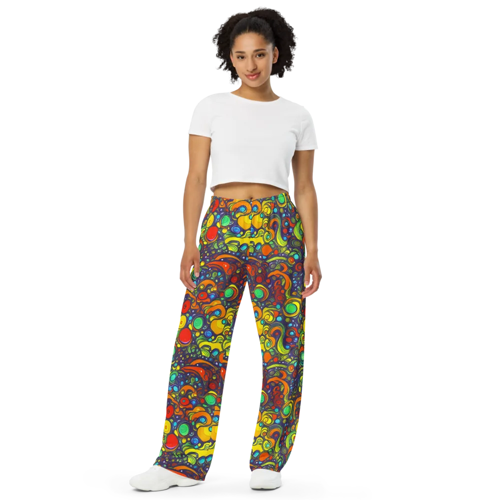 Orbiting Colors on Wide-Leg Pants — Front