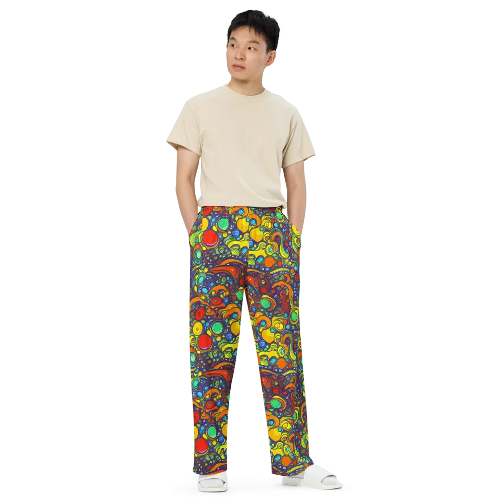 Orbiting Colors on Wide-Leg Pants — Front