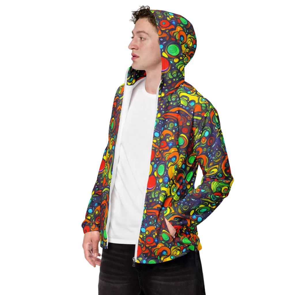 Orbiting Colors on Men's Windbreaker — Left Front