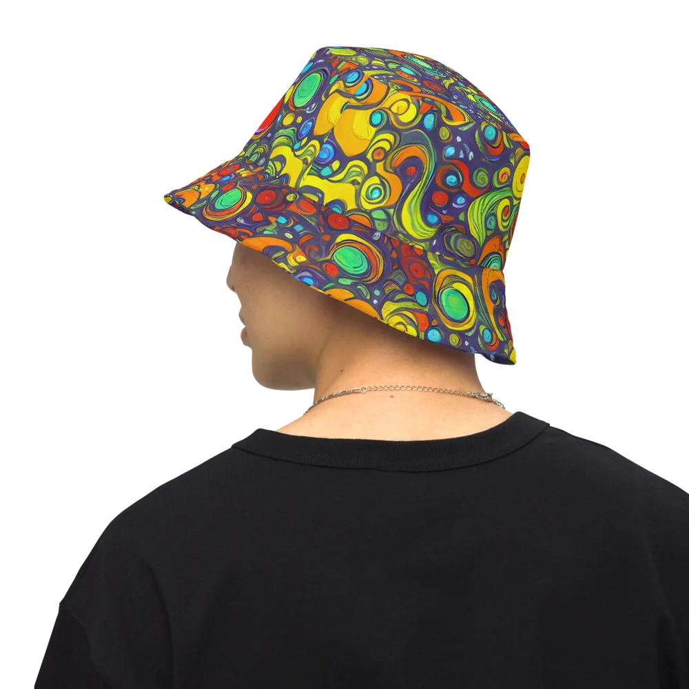 Orbiting Colors on Reversible Bucket Hat — Back Inside