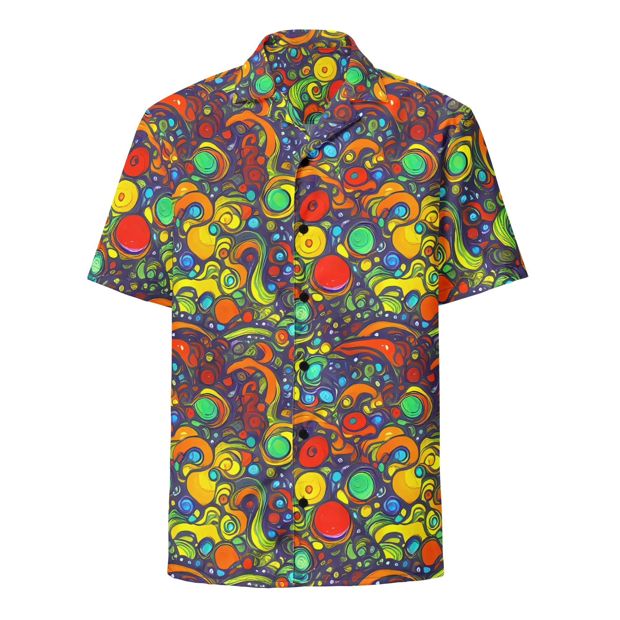 Orbiting Colors on Button Shirt — Front