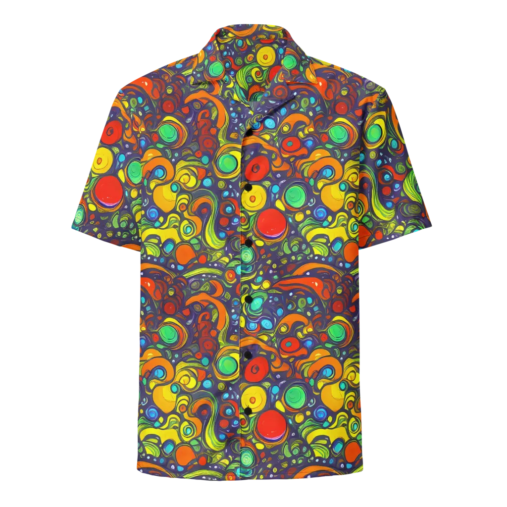 Orbiting Colors on Button Shirt — Front