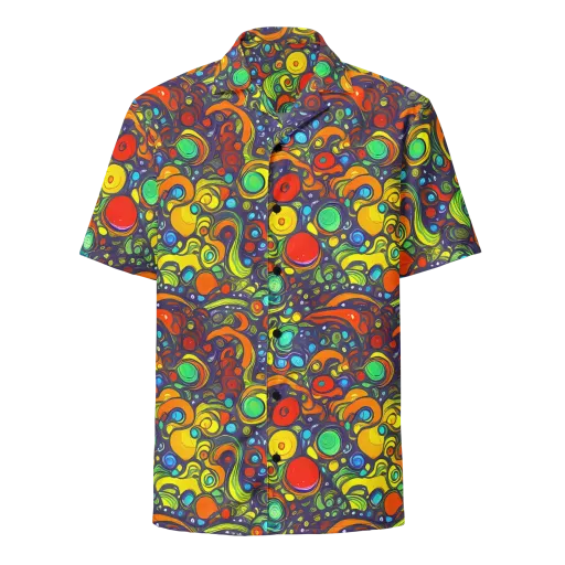 Orbiting Colors on a Button Shirt