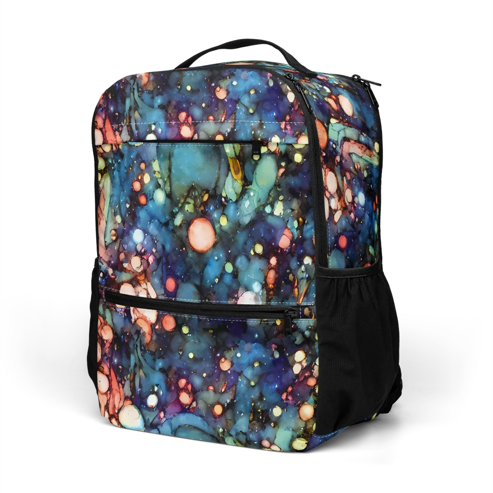 Blue Nebula Bloom on Utility Backpack — Left Front